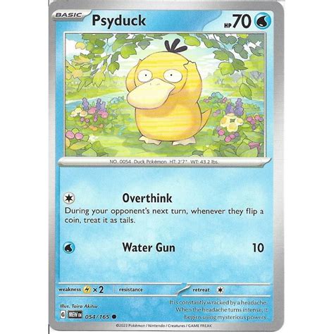 Pokemon Trading Card Game 054 165 Psyduck Common Card SV03 5 151