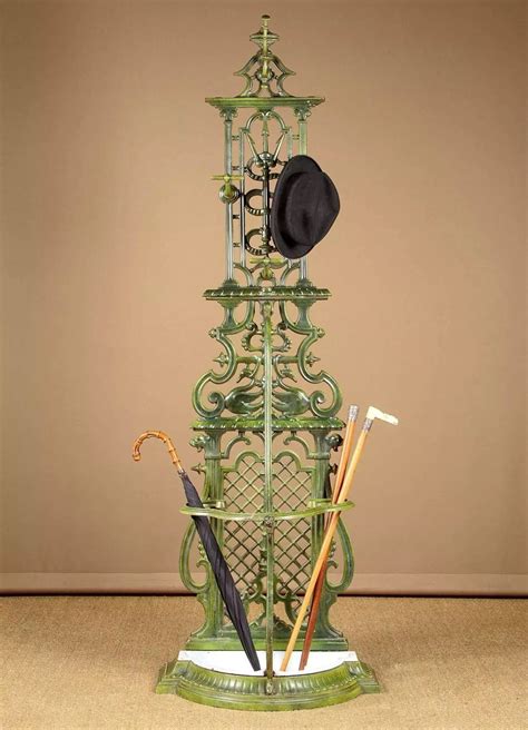 Cast Iron Hall Stand C In Antique Hall Umbrella Stands Coat Racks