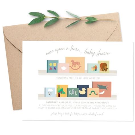 Once Upon A Time Story Book Baby Shower Digital Invitation Etsy