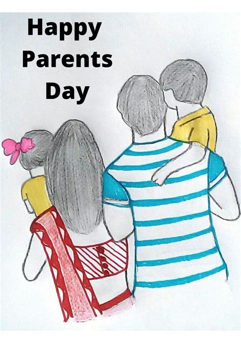 Draw Easy Parents Day Drawing With Pencil Global Day Of Parents