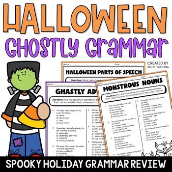 Halloween Grammar Worksheets Halloween Literacy Activities Ela Centers