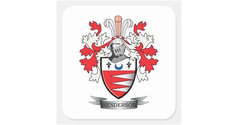 Henderson Family Crest Coat of Arms Square Sticker | Zazzle