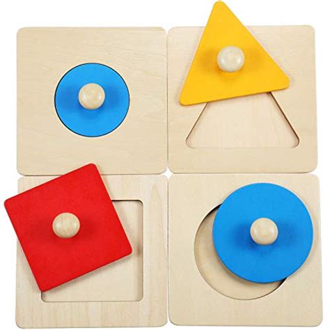 Montessori Multiple Single Shape Puzzle First Shape Jumbo Knob Wooden