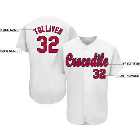 Custom White Red Navy Baseball Jersey Fanscustom