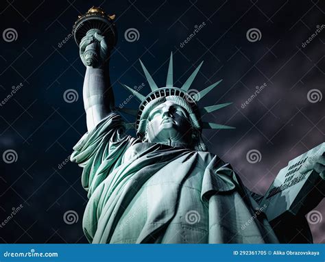 Statue of Liberty with Burning Torch in New York in USA Stock ...