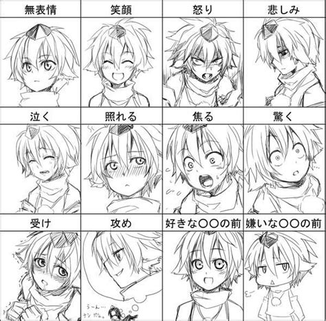 Anime Male Expressions Chart