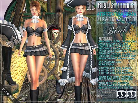 Second Life Marketplace Bella Moda Attrezzatura Pirata Black Pirate