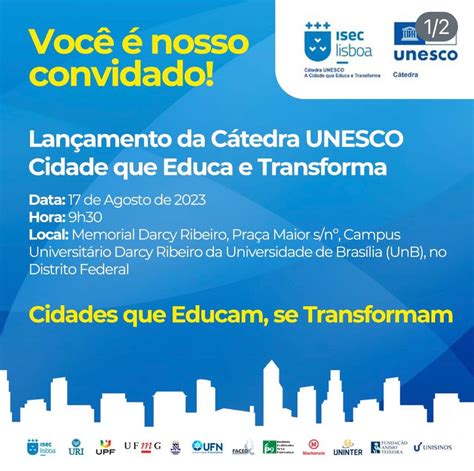 C Tedra Unesco A Cidade Que Educa E Transforma Apresentada