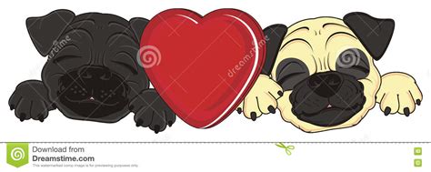 Dogs With Red Heart Stock Illustration Illustration Of Happy 81925340