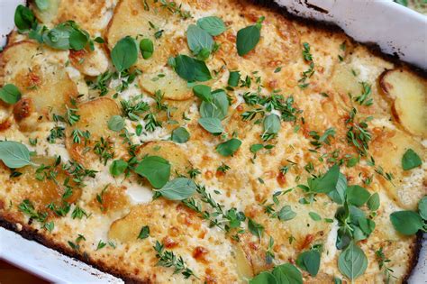 Au Gratin Potatoes Recipe With Boursin And Tomatruffle Slice Of Jess