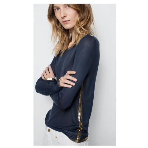 Zadig Voltaire Willy Foil Long Sleeve Top In Zadig And