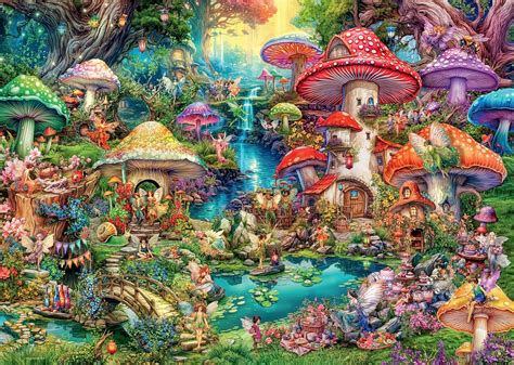 Ravensburger 12001258 Merry Mushroom Village 1000 Piece Jigsaw Puzzles