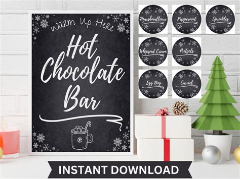 Printable Hot Chocolate Bar Labels Hot Chocolate Bar Etsy