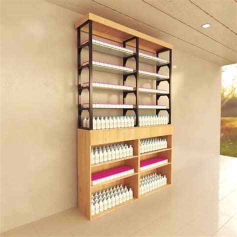 Mild Steel Free Standing Unit Retail Display Rack For Pharmacy Feet