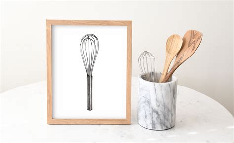 Watercolor Whisk Print Whisk Wall Decor Food Art Food Etsy