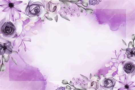 Premium Vector | Beautiful flower and leaves purple background