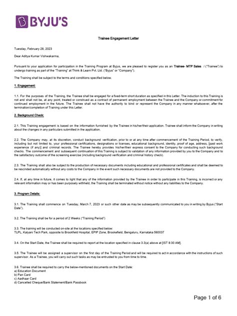 Offer Letter Pdf Indemnity Non Disclosure Agreement