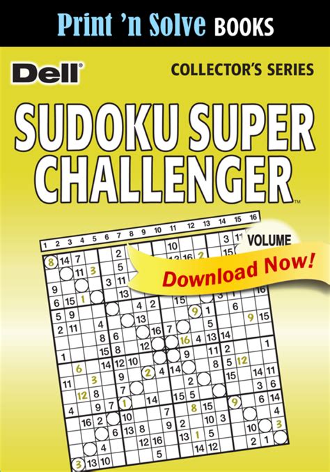 Print N Solve Books Sudoku Super Challenger Penny Dell Puzzles