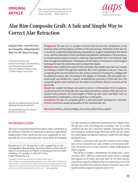 (PDF) Alar Rim Composite Graft: A Safe and Simple Way to Correct Alar Retraction