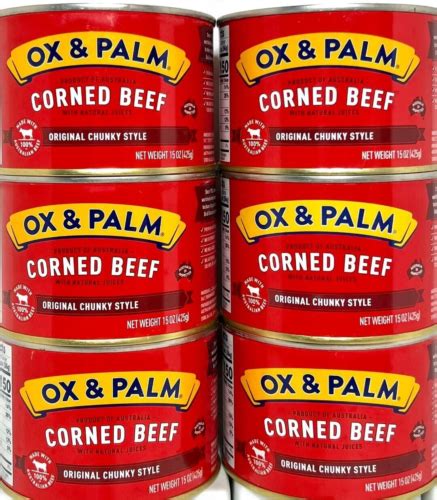 Ox And Palm Corned Beef With Juices Original Chunky Style 15oz Pack Of 6~32027 Ebay