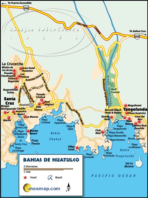 Huatulco Mexico Resort Map