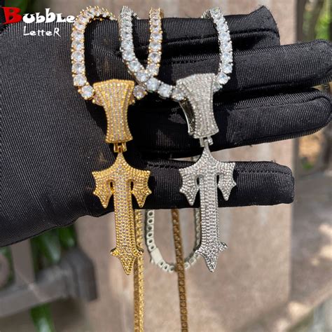 Carta De Bolha Colar De Espada Iced Out Cross Para Homens J Ias De Hip