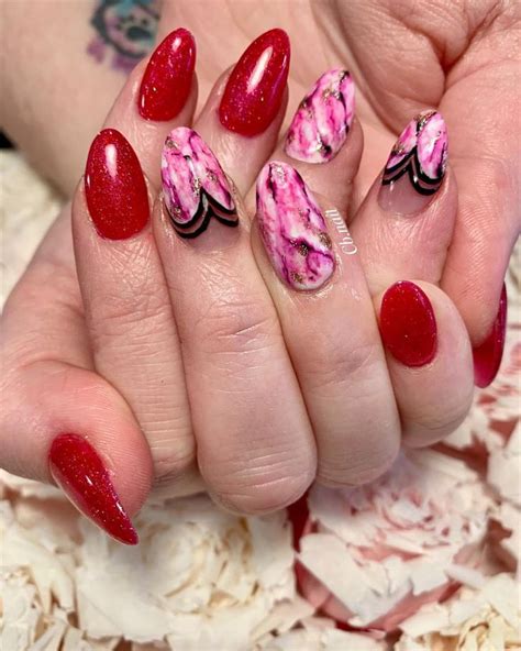 Marble Nails Pink Marble Nails Valentine Day Nails Nail Art Vday