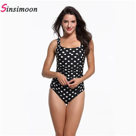 Women Polka Dot Bathing Suit Plus Size Swimwear Female One Piece