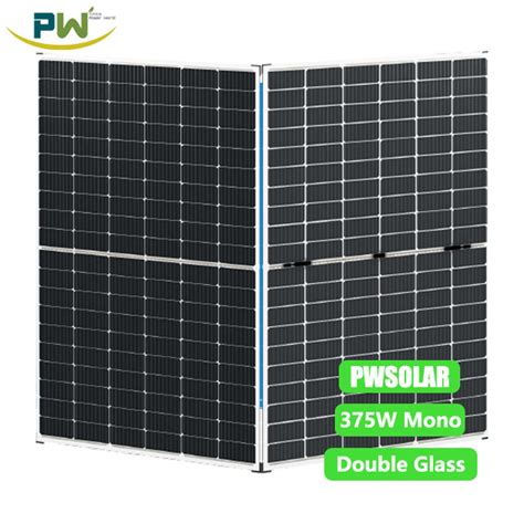 Chinese PV Manufacturer 375W Bifacial Double Glass Mono Solar Panel