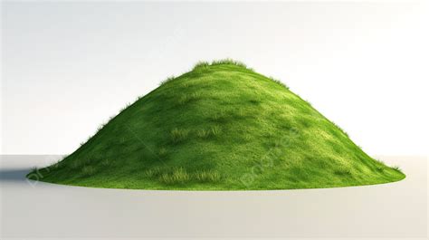 Isolated Green Grass Hill In D Rendering Background Field