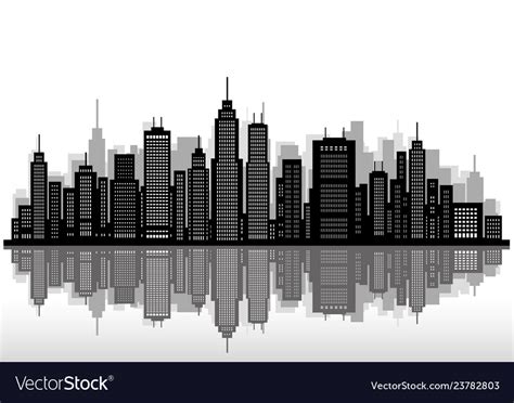 Cityscape silhouette with skyscrapers Royalty Free Vector