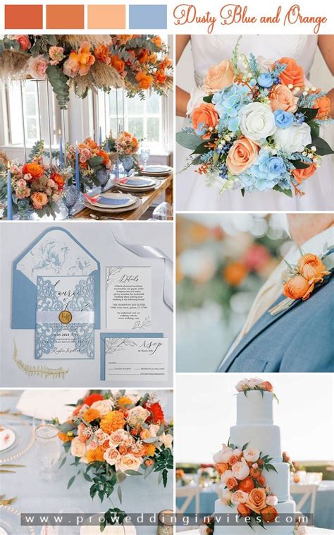 An Orange And Blue Wedding Color Scheme