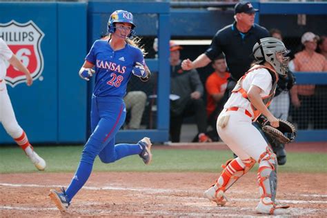 Oklahoma State Vs Kansas In The 2023 Big 12 Softball Tournament