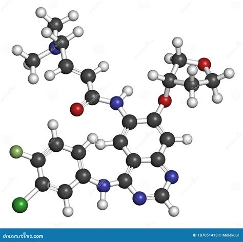 Afatinib Molecule Molecular Structure Antineoplastic Agents Ball And