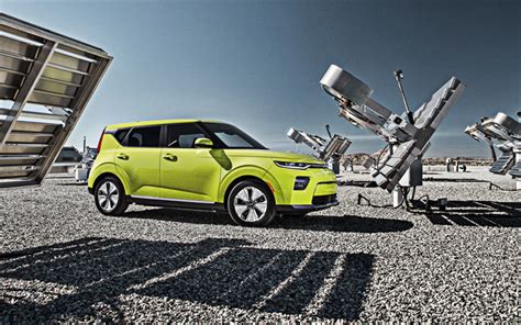 Download wallpapers Kia Soul EV, 2020, front view, exterior, new bright green Soul, electric car ...