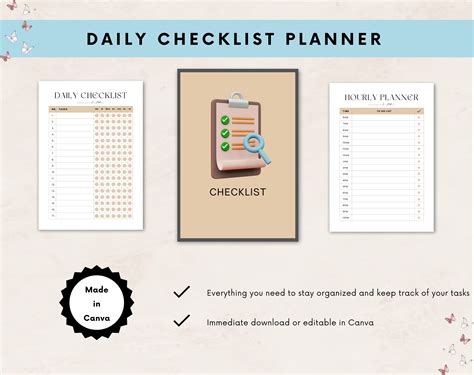 Editable Daily Checklist Printable Weekly To Do List Weekly Checklist Template Daily Task