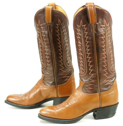 Tony Lama Women S Brown Leather Western Cowboy Boots Boho Vintage Us