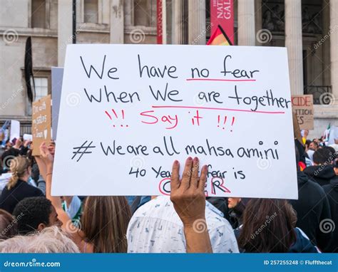 Mahsa Amini Protest At Trafalgar Square London Uk Editorial Stock