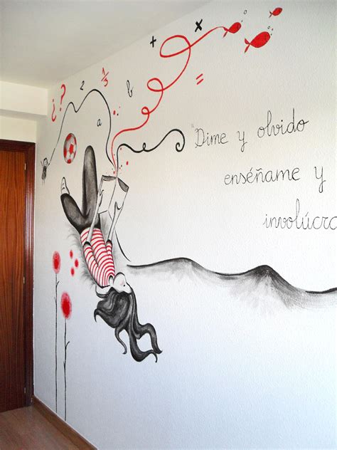 Mural En La Pared Realizado Por Muralyart Wall Drawing Stencils Wall