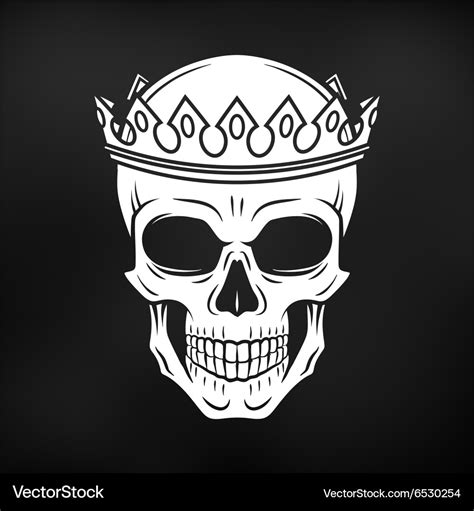 Skull King Crown Design Element On Black Vector Image