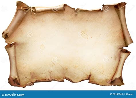 Vintage Paper Scroll Isolated on White Stock Photo - Image of crumpled, scroll: 50186948