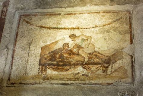 Ancient Brothel Fresco Of Sex Editorial Image Image Of Pompeii