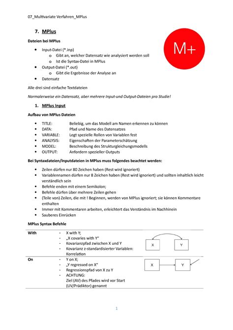 Mplus Zusammenfassung Der Siebten Vorlesung Mplus Dateien Bei