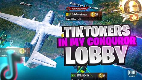 Fight With TikTokers In Conqueror Lobby PUBG MOBILE YouTube