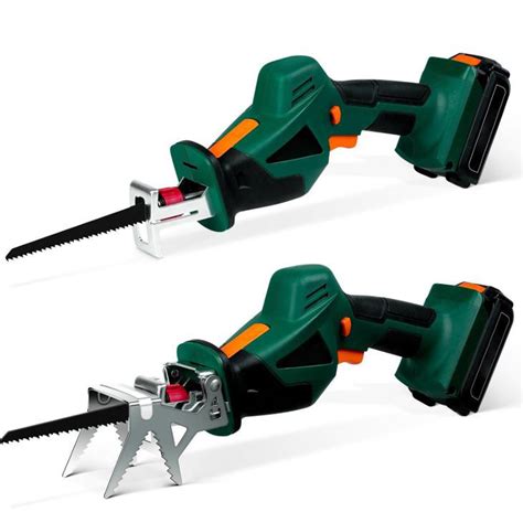 Mini Cordless Reciprocating Saw With Battery 20v Auto Speed Control Cutting Wood Metal Blade