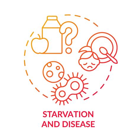 Starvation And Disease Red Gradient Concept Icon Armed Conflicts