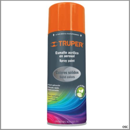 Pintura En Aerosol 400ml Colores Solidos Naranja Truper Open Sky