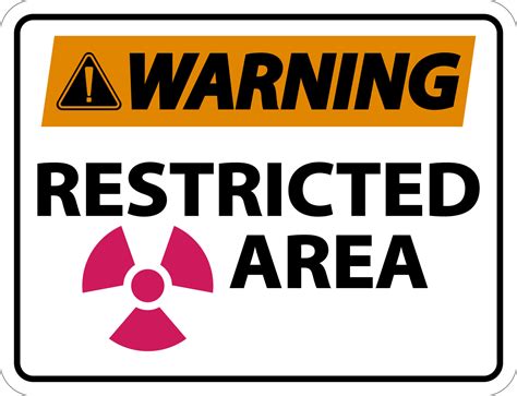 Warning Restricted Area Sign On White Background 10815205 Vector Art At