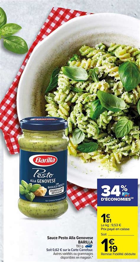 Promo Sauce Pesto Alla Genov Se Barilla Chez Carrefour Icatalogue Fr