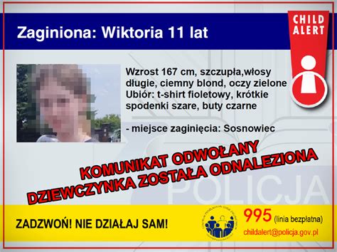 UWAGA Child Alert Zaginęła 11 letnia Wiktoria z Sosnowca